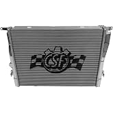 CSF Radiator, 23.625 in W x 18.062 in H x 1.25 in D, Single Pass, Driver Side Inlet, Passenger Side Outlet, Aluminum, Polished, Each