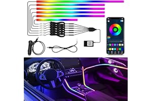 Dreamcolor Interior Car Lights, WEBUPAR Car Accessories 6 in 1 Car LED Strip Lights with APP Control and 213 Modes, 175 inches 593 LEDs Acrylic Fiber Optic Lights, RGB Neon Car Lighting