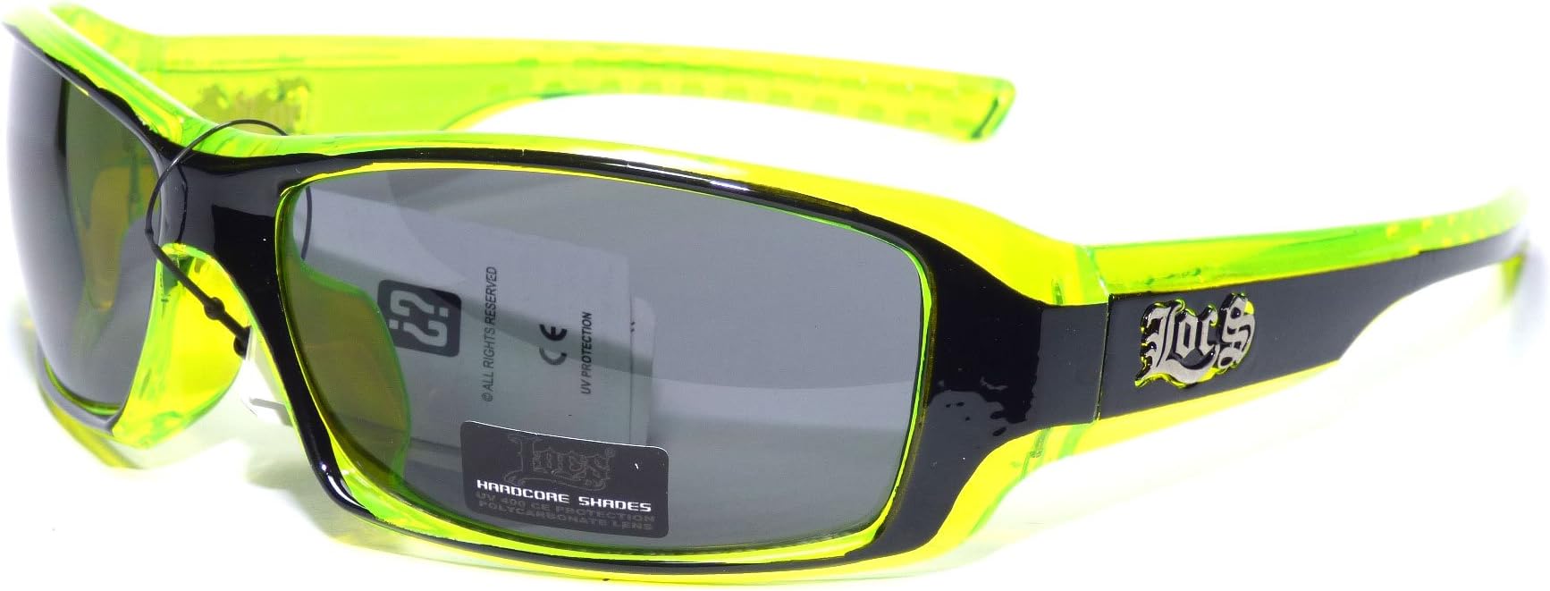 #LC13-S4 LOCS Hardcore Shades Green Wrap Men's Sport Sunglasses