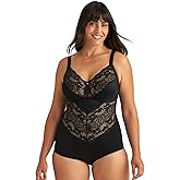 Miss Mary of Sweden Fantastic Flair Non-Wired Lace Body – Soft Support Bodysuit, Unpadded Cups, Stretch Lace, Flattering Fit