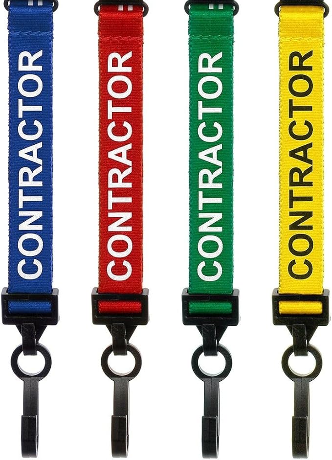 Blue Contractor Lanyard By Lanyards Tomorrow Single PrePrinted Neck