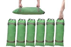 YWKDNF Flood Barrier Sand Bags 6Pcs Thickened Long Canvas Flood Protection Sandbags & Reusable With Insert Buckle Handle Sandbags for Emergency Flood Protection Fits Doors Garages Basement Counterweights (6)