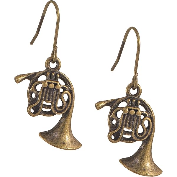 Cornet Collier Miniblings Boucle d'oreille Wind Instrument orchestre Plaqué or 6