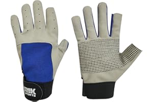 RIK SPORTS Sailing 2 Finger Shorts and 3 Full Finger Silicone Grip Padded Palm Gloves for Yachting Water Sports Stand-Up Boarding, Kayaking, and Rowing for Men, Women & Youth., Grey
