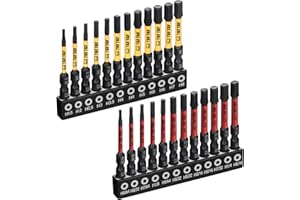 TGFTGF Impact Hex Head Allen Wrench Drill Bit Set, 24PCS, 2-inch (Metric & SAE), Premium S2 Steel 1/4" Hex-Shank Hex Bit Set, CNC Machined Magnetic Screwdriver Bit Set, Storage Box, Automotive Home