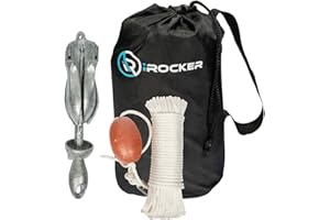 iROCKER SUP Anchor - Compact Folding Anchor (3lb) with 64ft Length of Rope for Paddle Board, Canoe, Kayak