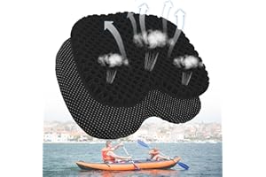 STATABSTA Anti Slip Kayak Gel Seat Cushion with Cover, Waterproof Seat Cushion Kayak Seat Pad for Sit in Inflatable Kayak, Canoe & Boat Fishing, Rowing, Lifetime Kayak Accessories,Office(Black)