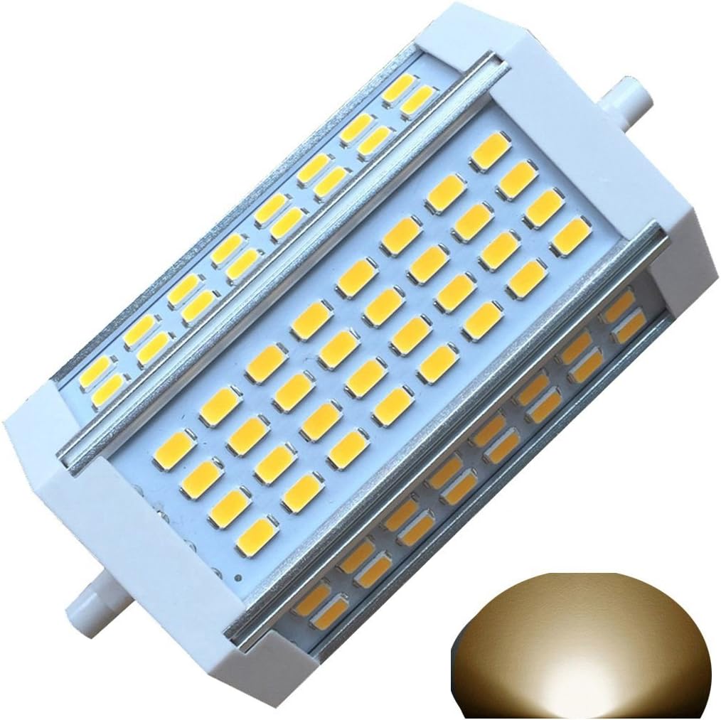 QLEE R7s Led 118mm Dimmable 30w Bulb 3000k Warm White AC220V 3000LM J118 Double Ended J Type LED Floodlight Equivalent 300w 400w Halogen Incandescent Bulb Flood Floor Standing Light