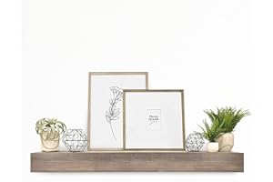 MCS 60-Inch Mantel, Master & Co Antique Natural Finsh Solid Wood Floating Fireplace Mantel, Long Floating Shelf for Livingroom with Wood Cleat Hanging System, Photo and Home Decor Display Shelf