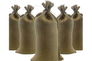DURASACK Heavy Duty Burlap Sand Bags with Tie Strings Empty Sand-Bags for Flooding and Erosion Control, 14x26 inches, Pack of 5