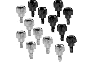 Zmbroll 40Pcs Computer Case Thumbscrews 6#-32x6 M3.5 Phillips Head Hard Drive Thumb Screws PC Case Full Thread Fasteners Blac