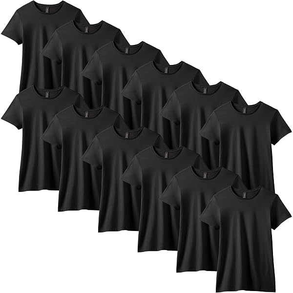 Lot De 5 T-shirts Gildan 100% Coton Lourd - Col Rond Manches Courtes - Neuf Sans étiquettes
