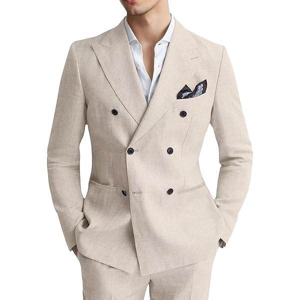 QZI Men's Floral Jacquard Suit Double Breasted Detachable Satin