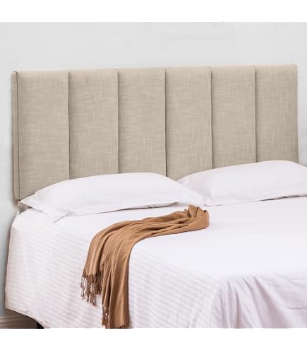 Jaxx Panelist Testiera Imbottita Moderna – Set 4 Pannelli Beige – King Size – Microvelvet