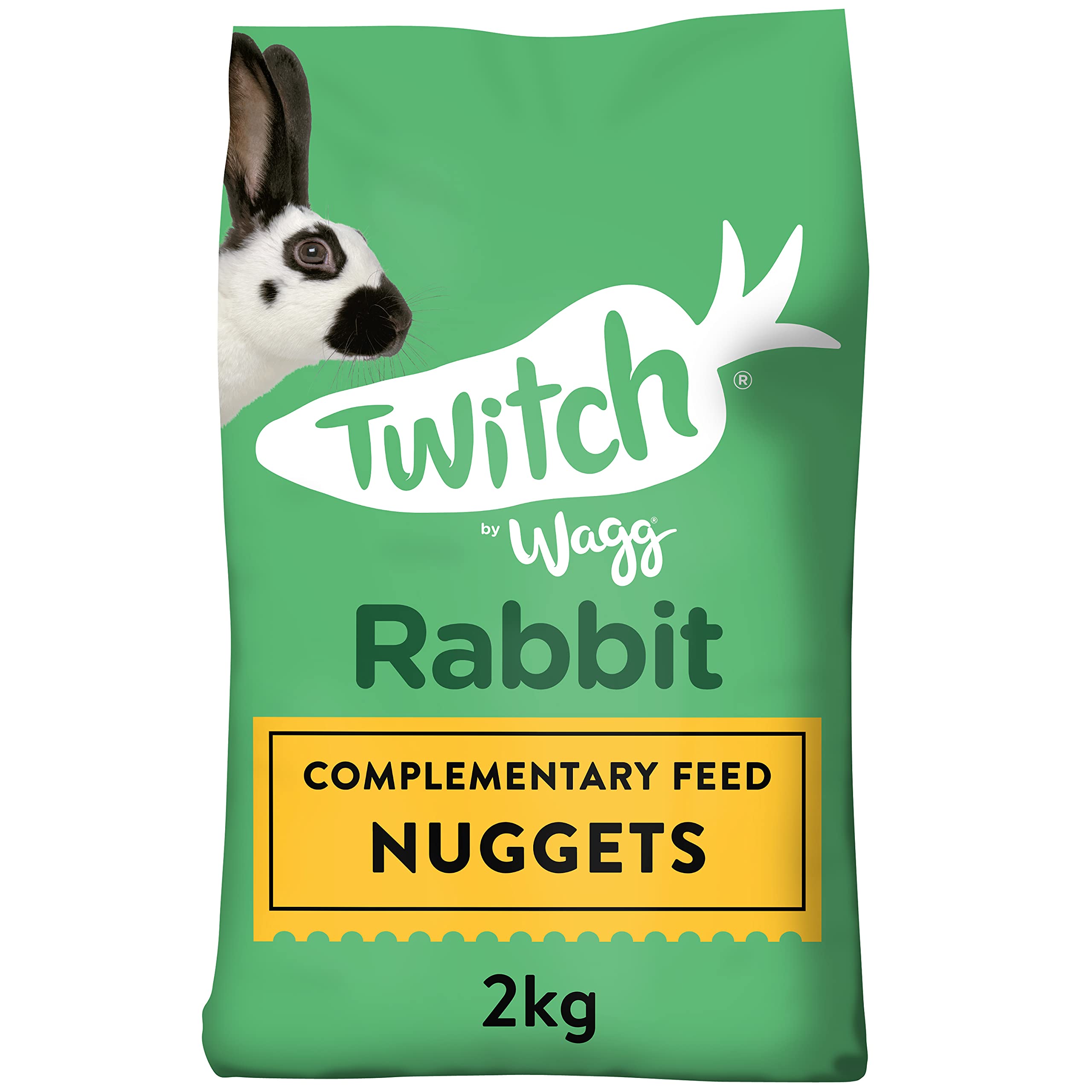 Wagg Twitch Rabbit Food 2kg (Pack of 4) - Complementary Feed Nuggets