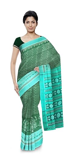 BOYANIKA Womens Sambalpuri Cotton Saree (boyanika 50_Green)