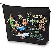 WZMPA Cartoon Movie Cosmetic Bag Fairytale Fans Gift Think Of The Happiest Things It's The Same As Having Wings Makeup Zipper Pouch Bag Cartoon Merchandise (Happiest Things-BL)