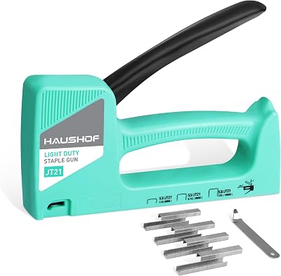HAUSHOF Type 53 Upholstery Staple Gun Kit Light Duty with 800 Staples