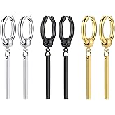 Chunky Hoop Earrings for Men Women, Skull/Infinity Pattern, Spike/Cuban Links 4 Design Options, Black/18K Gold Plated 316L Stainless Steel, Lightweight Earrings, Come Gift Box