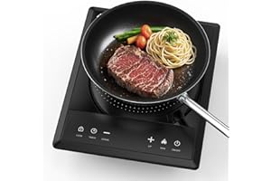 WAATFEET 1700W Portable Electric Induction Cooktop and Burner,Countertop Hot Plate with 10-Level Adjustment,3-Hour Timer,Smar