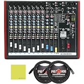Allen &amp; Heath ZED60-14FX Bundle, Multipurpose Mixer with FX, w/Cables | 8 Mic/line Inputs, 3-band, USB Audio Interface, Onboard Digital FX, Hands-On Channel Control, Cable Included