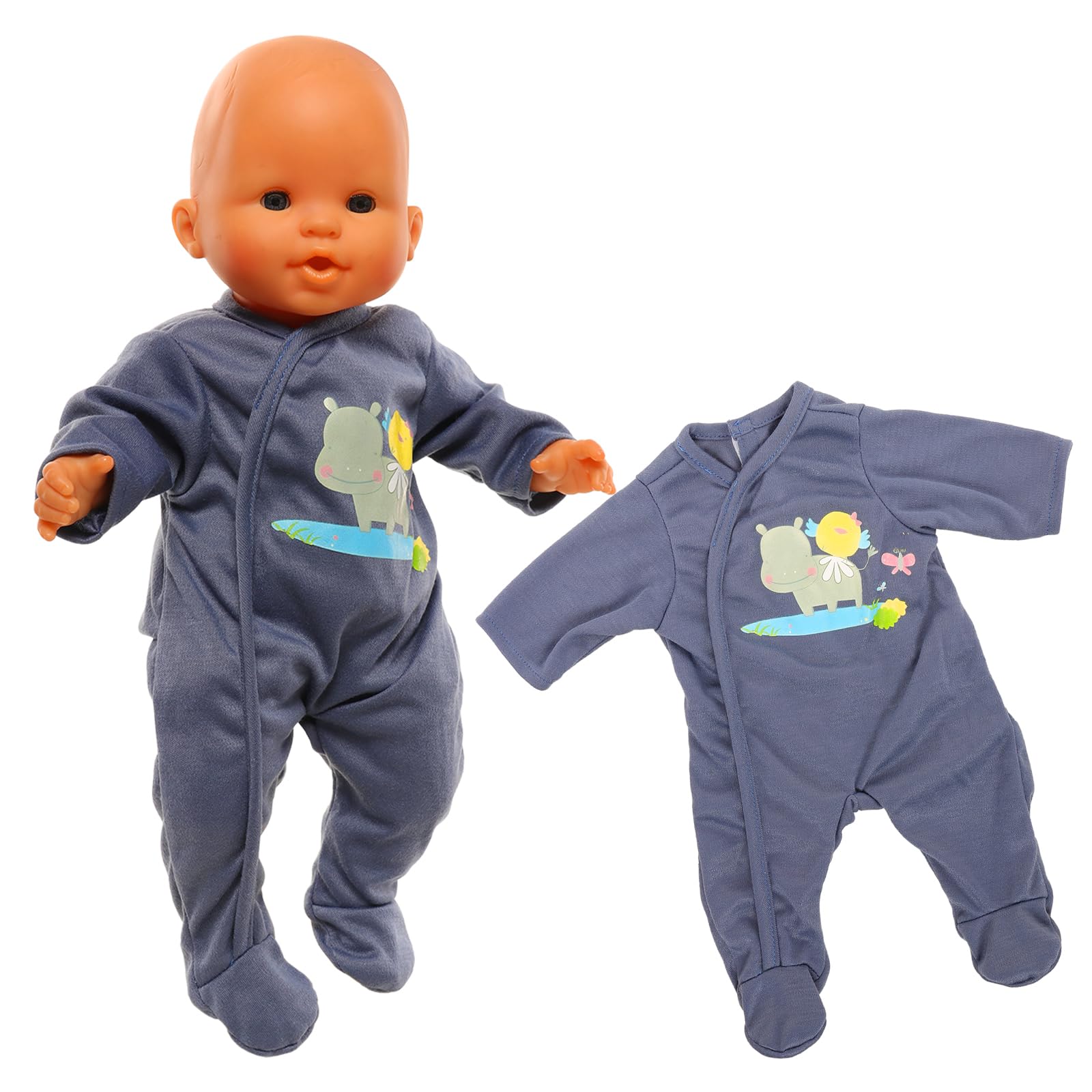 Miunana Sweet Baby Doll Clothes for 14 Inch 16 Inch 17 Inch 35-43 cm Born Baby Doll, New Doll Clothes Outfits Overalls 14-18 Inch (Slate Blue)