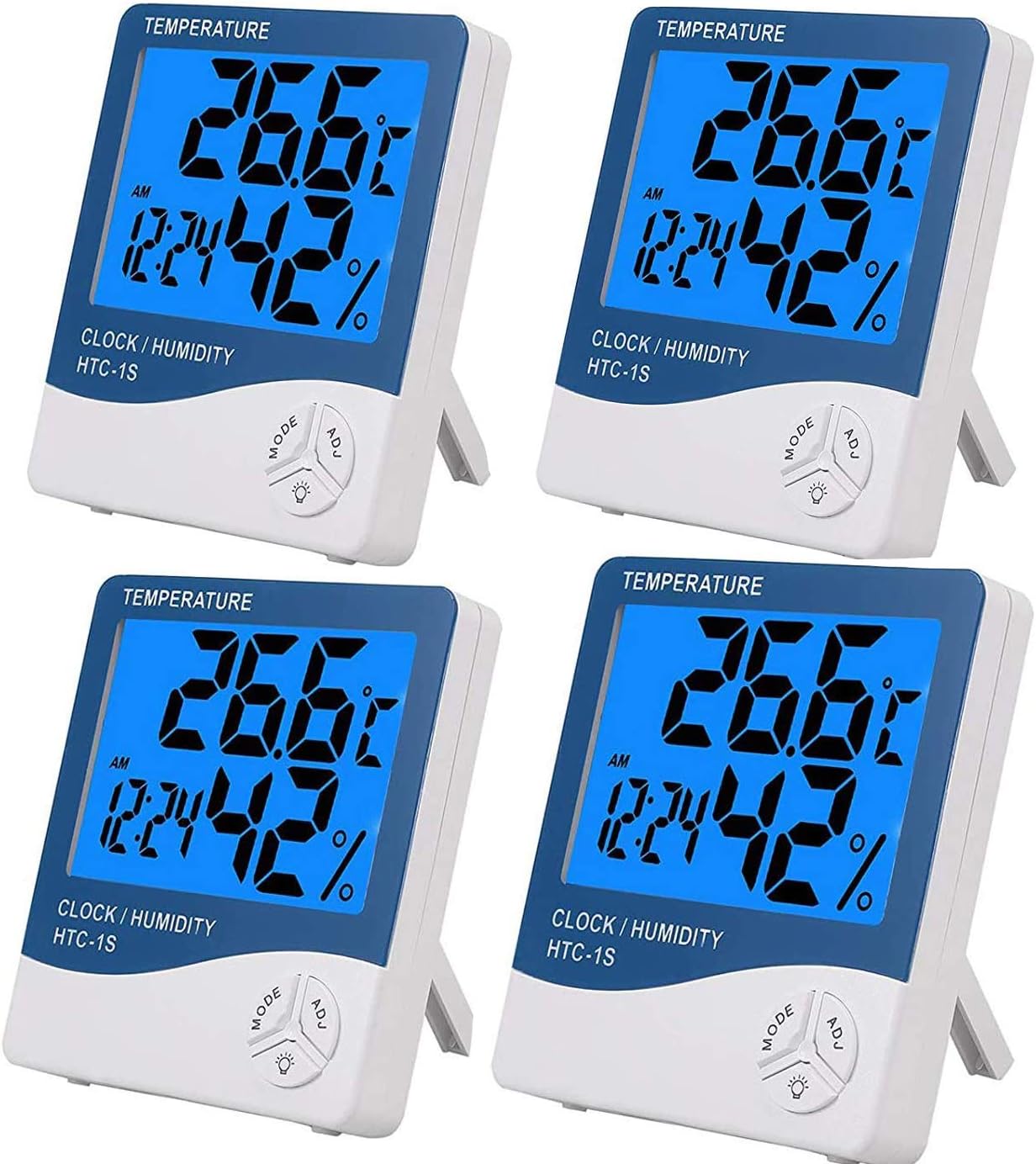 Digitales Raumthermometer Mit Uhr & Hygrometer – Magnetisch, Wandmontierbar, Mit Hintergrundbeleuchtung & Kalibrierung