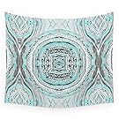 Society6 Teal & Blue Complexities - A Watercolor Tribal Pattern Wall Tapestry Large: 88" x 104"