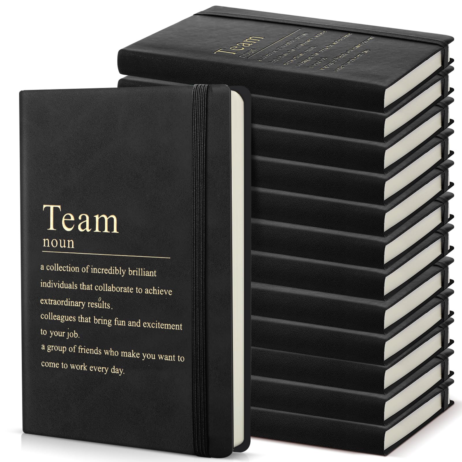 Photo 1 of Moinchore Team Appreciation Gifts Bulk Leather Inspirational Notebooks A6 Employee Journal Team Notepads Inspirational Gifts for Group Coworkers Staff Worker Nurse(Black,36 Pack)