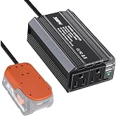 300W Power Inverter for Ridgid 18V Li-ion Battery DC 18V to AC 110V 120V Battery Inverter Portable Power Station Generator with 2 AC Outlet &amp; 2 USB Ports for Car