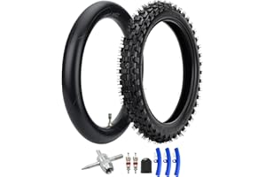 WNOOENG Front 2.50-14 60/100-14 Tire and Inner Tube for Honda XR70 CRF70 CRF110 KLX110 Tuttio Soleil01 DRZ110 PW80 TTR90 110cc 125cc SSR Apollo Coolster TaoTao DB14 Off Road Motorcycle Dirt Bike Parts