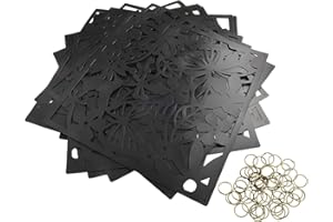 Set of 12 Hollow Hanging Room Divider Screens Stylish Decorative Panels for Privacy and Space Management (black)