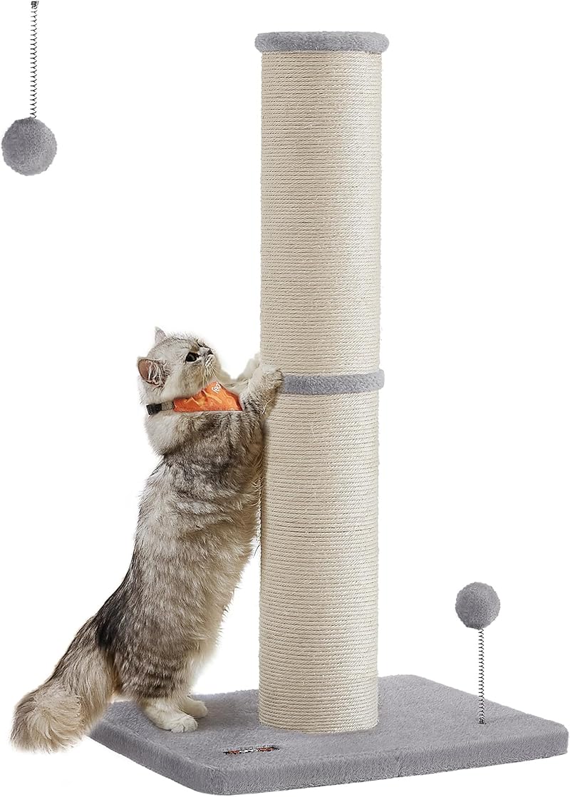 Feandrea Cat Scratching Post 85 cm Tall Sisal Scratch Pole Dove Grey PCA041G01
