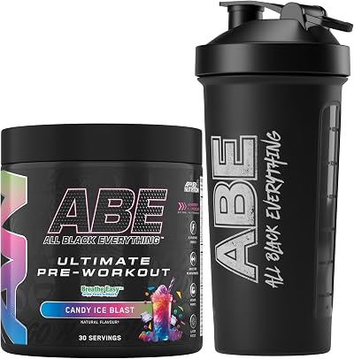 Applied Nutrition ABE Pre Workout 375g + Black Shaker 700ml All Black
