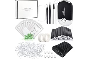 Eyelash Extension Supplies Lash Extension Kit USB Air Conditioning Blower,Silicone Pad,Under Eye Gel Pads,Mini Makeup Mirror,
