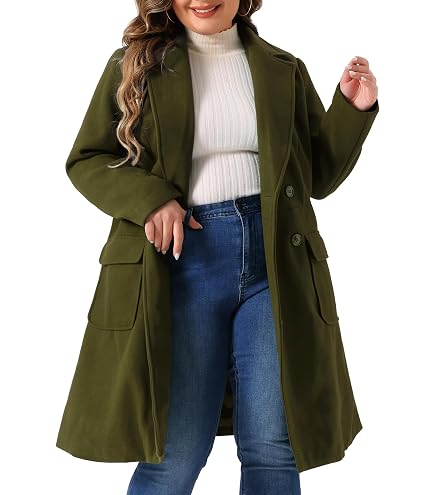ladies plus size dress coats Agnes Orinda Women Single Breasted Belted Winter Long Coat pale pink homecoming dress