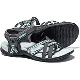 UBFEN Womens Hiking Comfort Sport Sandals Beach Vacation Camping Casual Sport Sandals with Adjustable Straps and Arch Support