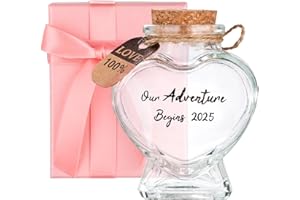 MUCHLY Honeymoon Sand Keepsake Jar -Our Adventure Begins 2025, Engagement Gift, Wedding Gift, Bridal Shower Gift, Romantic Honeymoon Gifts for Newlywed Couple(Equipped with a gift box)