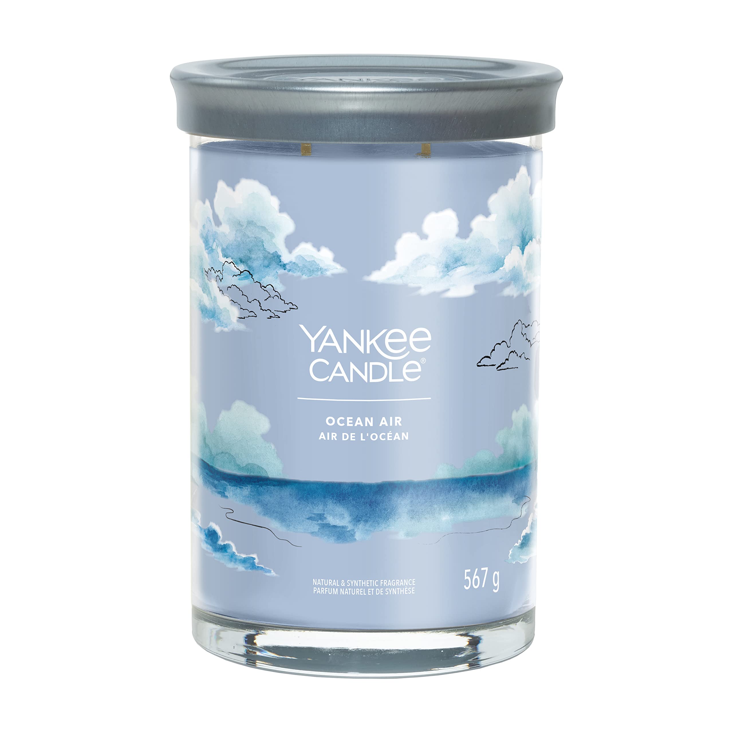 Yankee Candle Signature Scented Candle | Ocean Air Large Tumbler Candle with Double Wicks | Soy Wax Blend Long Burning Candle | Perfect Gifts for Women