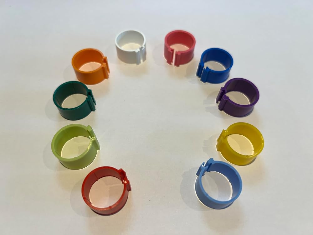 SM Pet Supplies 25x 16mm Reusable Clip On Leg Rings Poultry Chickens Ducks