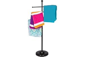 Trademark Innovations 50" Towel Rack for Pool and Spa (Black)