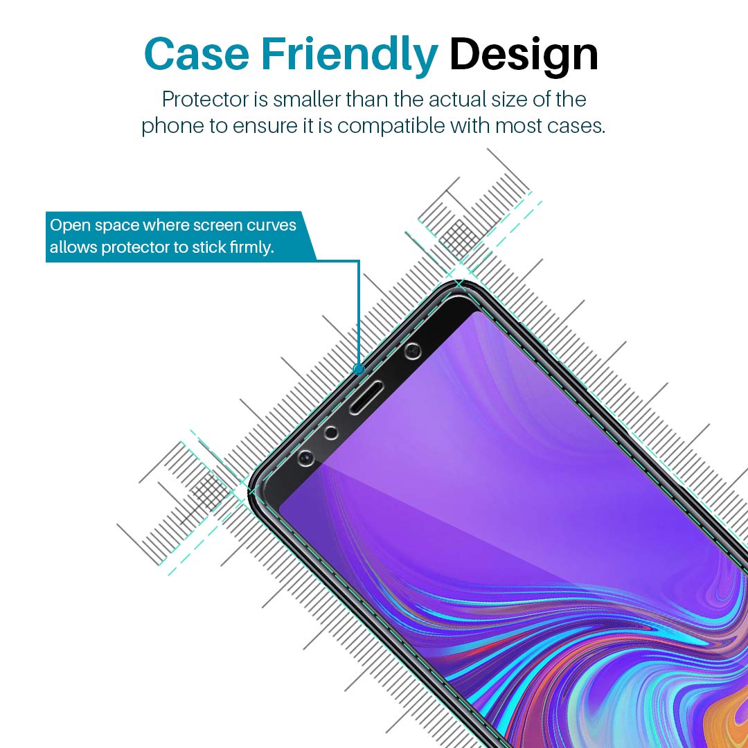 L K 3 Pièces Protection Écran pour Samsung Galaxy A7 2018, A7 2018 Verre Trempé [9H Dureté] [Anti-Rayures] [Kit d\'installation Offert] [Haute Définition] Film Protection
