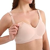 Double Couple Comfort Nursing Bras for Breastfeeding Sleeping Maternity Bra Seamless V Neck Wireless Bra with Extenders