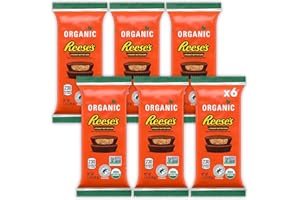 CHAIN & JO SWEETS Reeces Organic Peanut Butter Cups Milk Chocolate Candy, 6 Pack (1.4oz each) Individually Wrapped Snacks - Chocolate Milk and Peanut Butter Taste, Ideal Office Snack for Sharing, Holiday Chocolate Reeces Cups