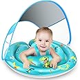 LAYCOL Baby Pool Float with UPF50+ Adjustable Canopy,Car Shaped Baby Swimming Float，Infant Baby Floatie,Toddler Pool Float for Baby 3-36 Months