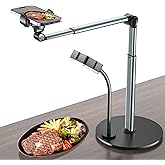 Overhead Phone Mount with Rechargeable Light for iPhone, Table Tripod for Content Creators, Portable Phone Camera Stand for C