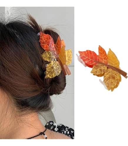 Amazon.com : Fall Maple Leaf Hair Claw Clips - Strong Hold 