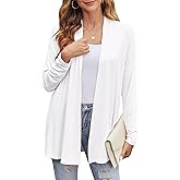 Bluetime Women Casual Lightweight Open Front Cardigans Soft Draped Long Sleeve Cardigans Dusters (S-3XL)
