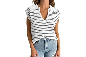 Yousify Summer Sweaters for Women 2025 V Neck Cap Sleeve Tops Sleeveless Spring Clothes Sweater Vest S-2XL