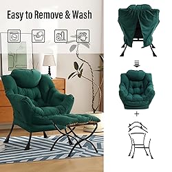 Furlide Lazy Chair with Ottoman, Modern Chair with
